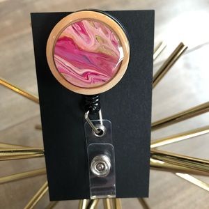 Retractable Nametag Badge Holder Lanyard Handmade